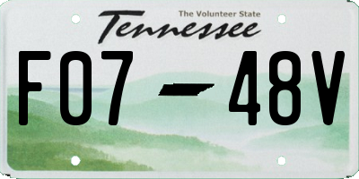 TN license plate F0748V