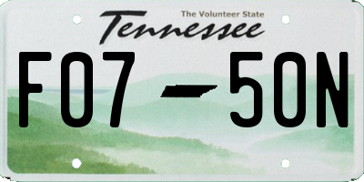 TN license plate F0750N