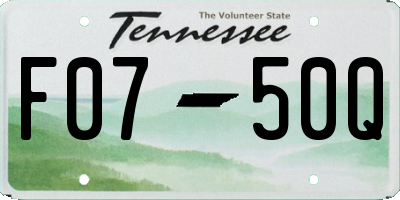 TN license plate F0750Q