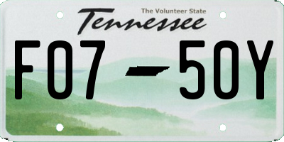 TN license plate F0750Y