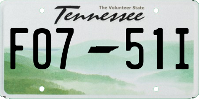 TN license plate F0751I