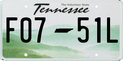 TN license plate F0751L