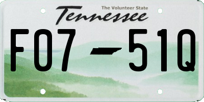 TN license plate F0751Q