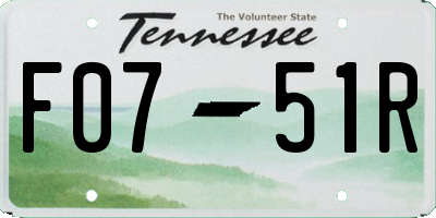 TN license plate F0751R