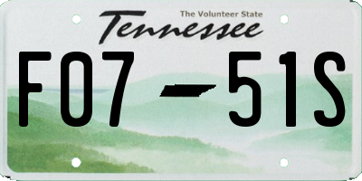 TN license plate F0751S