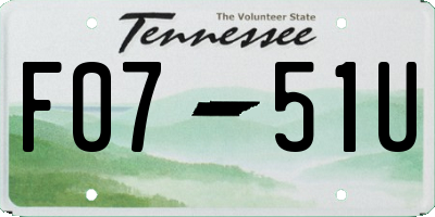 TN license plate F0751U