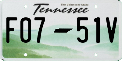 TN license plate F0751V