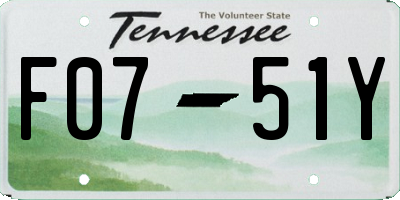 TN license plate F0751Y