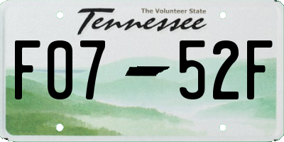 TN license plate F0752F