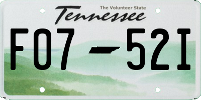 TN license plate F0752I