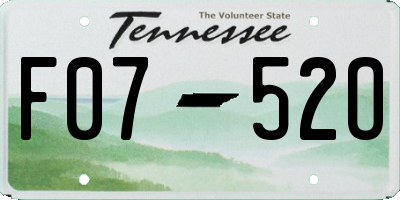 TN license plate F0752O