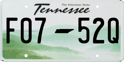 TN license plate F0752Q