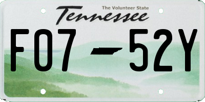TN license plate F0752Y