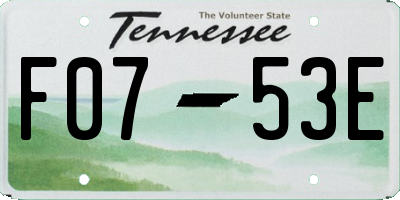 TN license plate F0753E