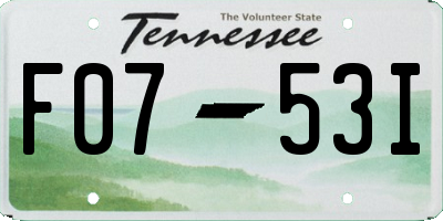 TN license plate F0753I
