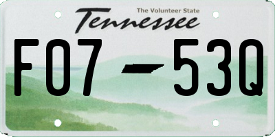 TN license plate F0753Q