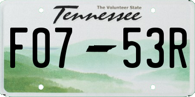 TN license plate F0753R