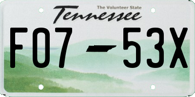 TN license plate F0753X