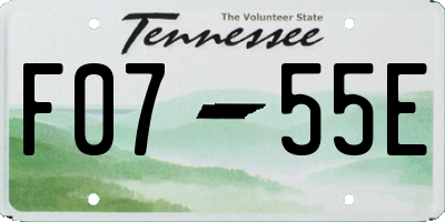 TN license plate F0755E