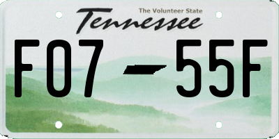 TN license plate F0755F
