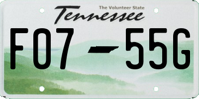 TN license plate F0755G