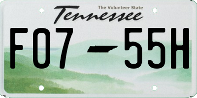 TN license plate F0755H