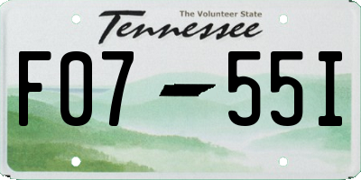 TN license plate F0755I