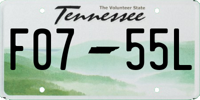 TN license plate F0755L