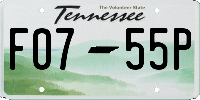 TN license plate F0755P
