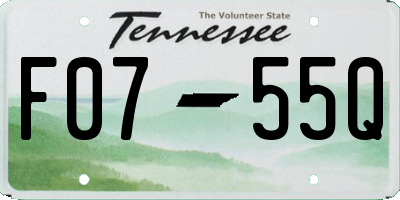 TN license plate F0755Q