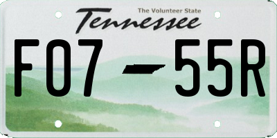 TN license plate F0755R