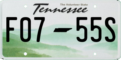 TN license plate F0755S