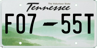 TN license plate F0755T