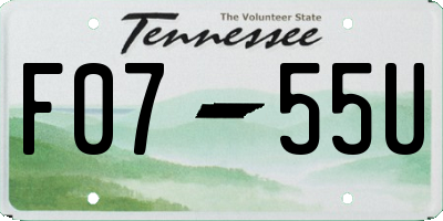 TN license plate F0755U
