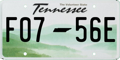 TN license plate F0756E