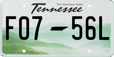 TN license plate F0756L