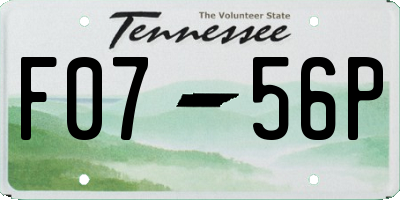 TN license plate F0756P