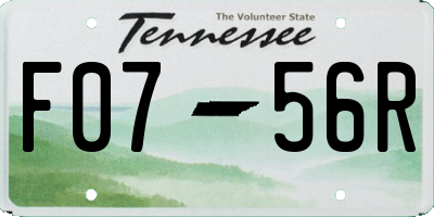 TN license plate F0756R