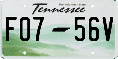 TN license plate F0756V