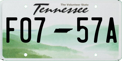 TN license plate F0757A