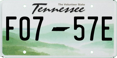 TN license plate F0757E