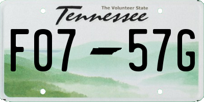 TN license plate F0757G