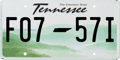 TN license plate F0757I