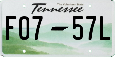 TN license plate F0757L