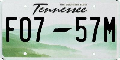 TN license plate F0757M