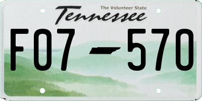 TN license plate F0757O