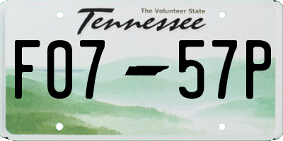 TN license plate F0757P