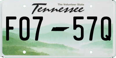 TN license plate F0757Q