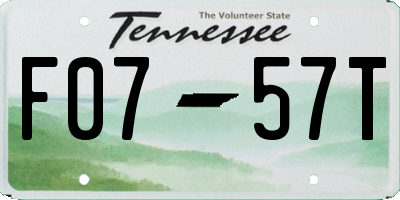 TN license plate F0757T