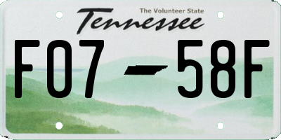 TN license plate F0758F